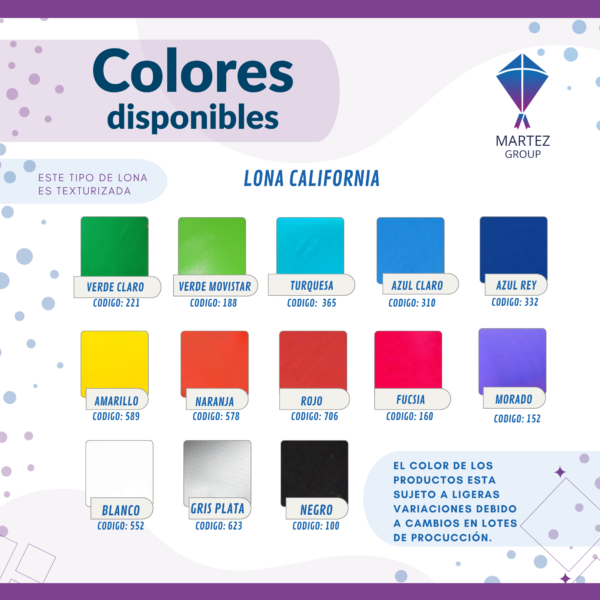 Colores disponibles